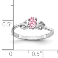 14k White Gold 5x3mm Oval Pink Tourmaline Ring-Y4651PT