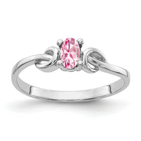 14k White Gold 5x3mm Oval Pink Tourmaline Ring-Y4651PT