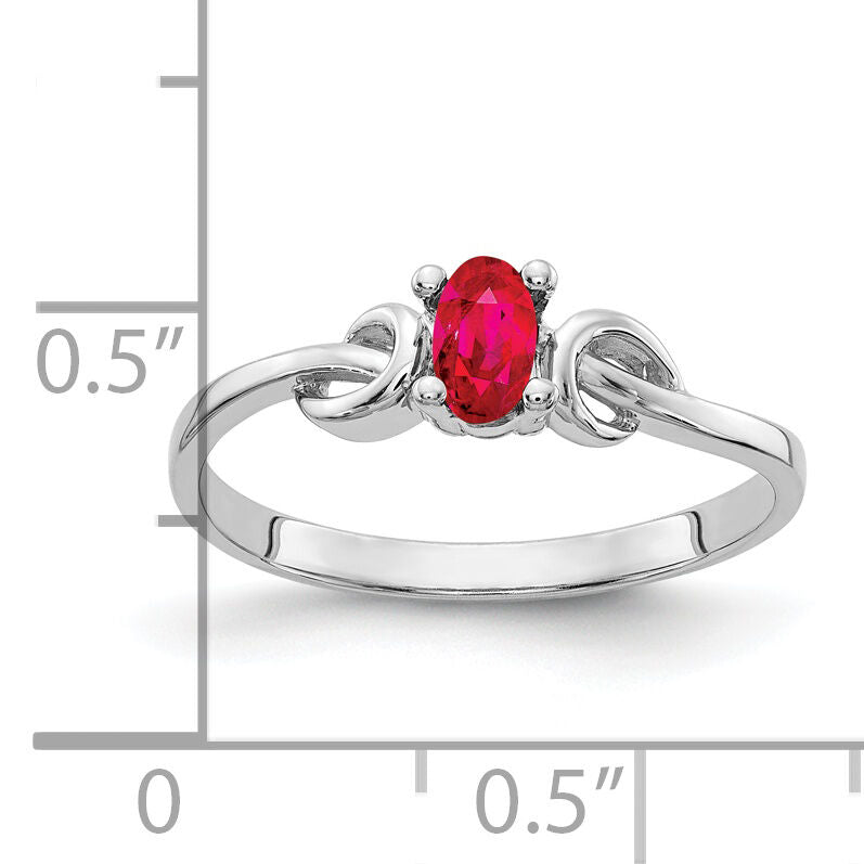 14k White Gold 5x3mm Oval Ruby ring-Y4651R