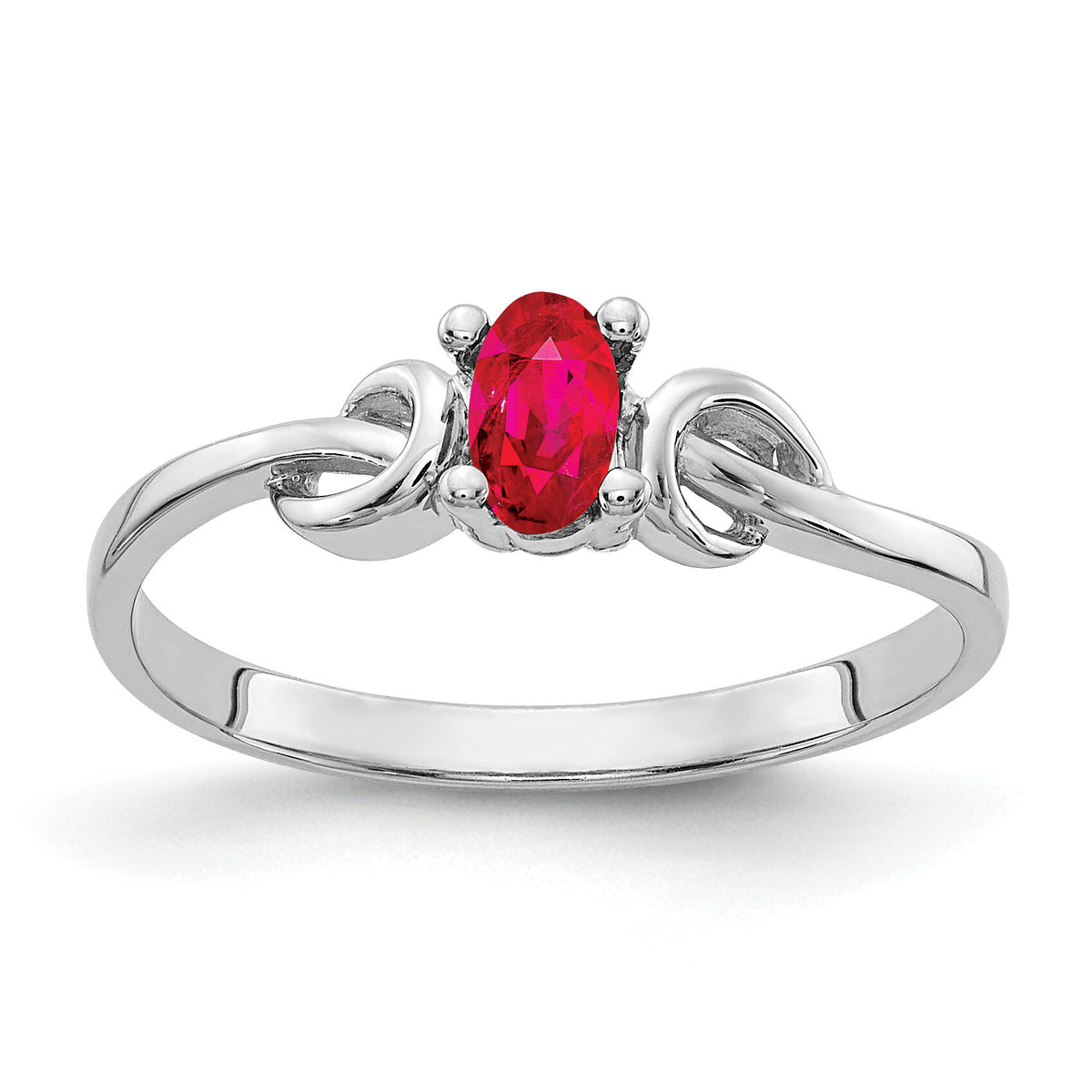 14k White Gold 5x3mm Oval Ruby ring-Y4651R