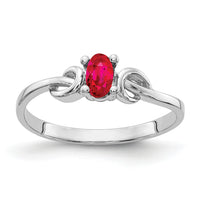 14k White Gold 5x3mm Oval Ruby ring-Y4651R