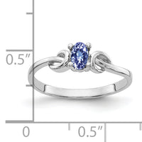 14k White Gold 5x3mm Oval Tanzanite ring-Y4651T