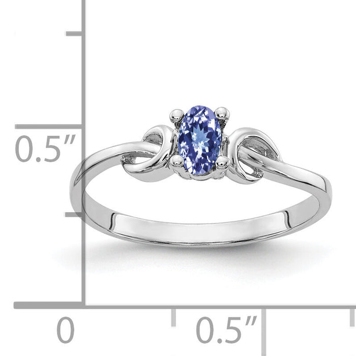 14k White Gold 5x3mm Oval Tanzanite ring-Y4651T