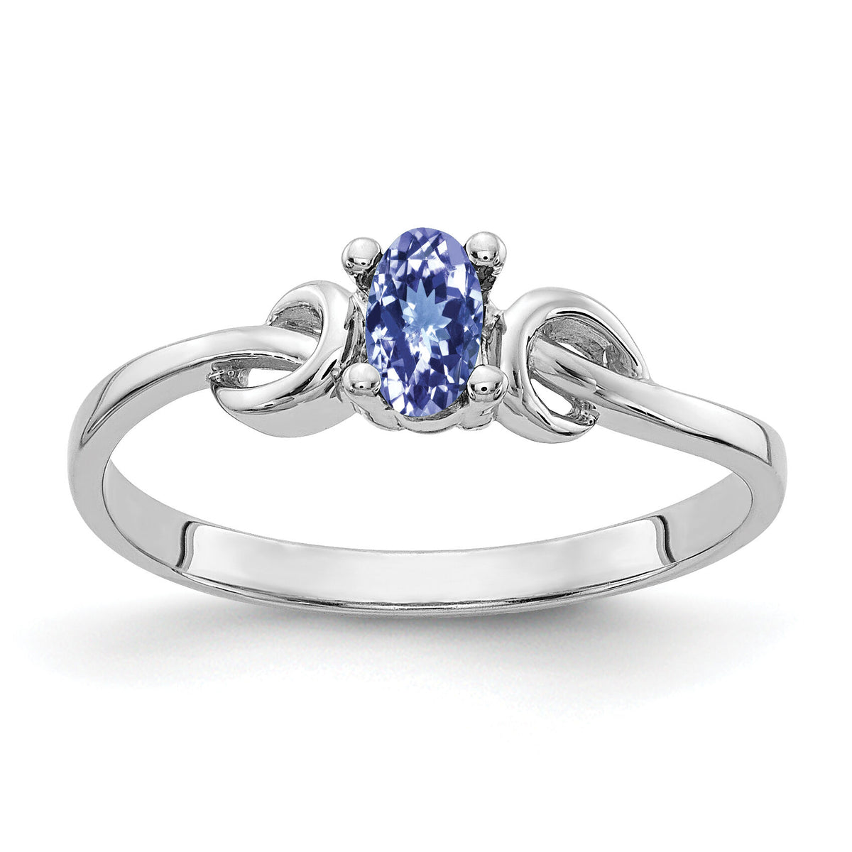 14k White Gold 5x3mm Oval Tanzanite ring-Y4651T