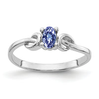 14k White Gold 5x3mm Oval Tanzanite ring-Y4651T