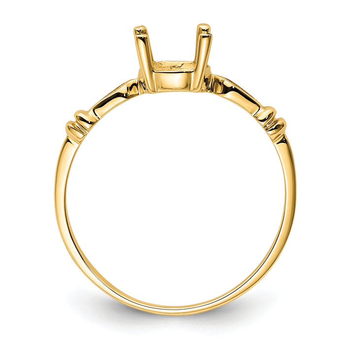 14k 7x5mm Oval Gemstone Ring Mounting-Y4654