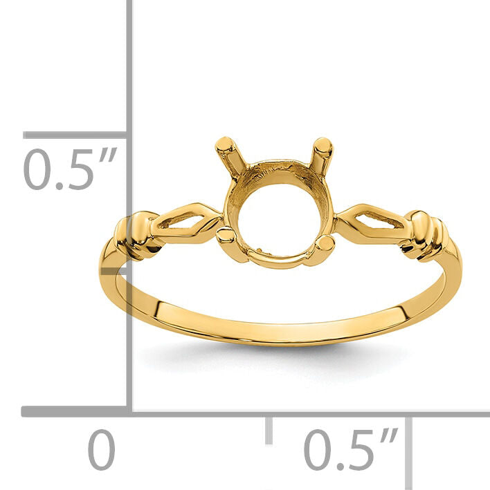 14k 7x5mm Oval Gemstone Ring Mounting-Y4654
