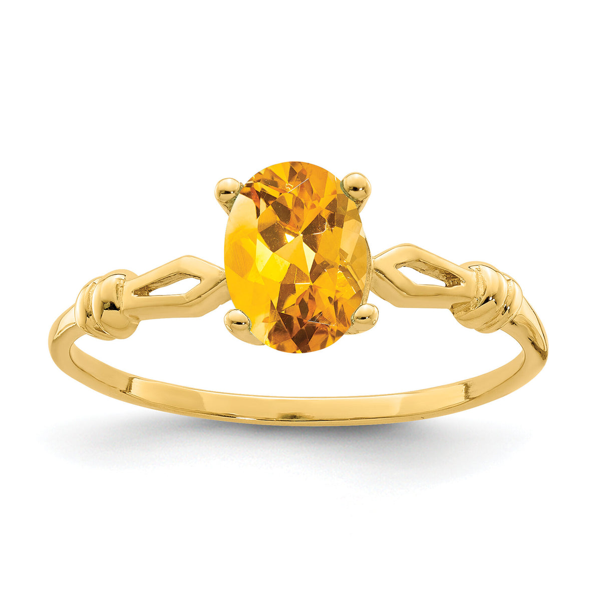 14k 7x5mm Oval Citrine ring-Y4654CI