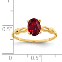 14k 7x5mm Oval Created Ruby ring-Y4654CR