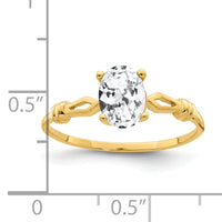 14k 7x5mm Oval Cubic Zirconia ring-Y4654CZ