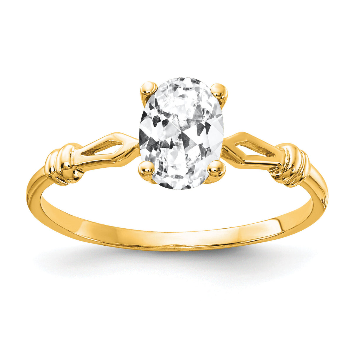 14k 7x5mm Oval Cubic Zirconia ring-Y4654CZ