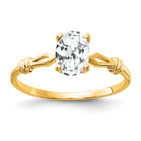 14k 7x5mm Oval Cubic Zirconia ring-Y4654CZ