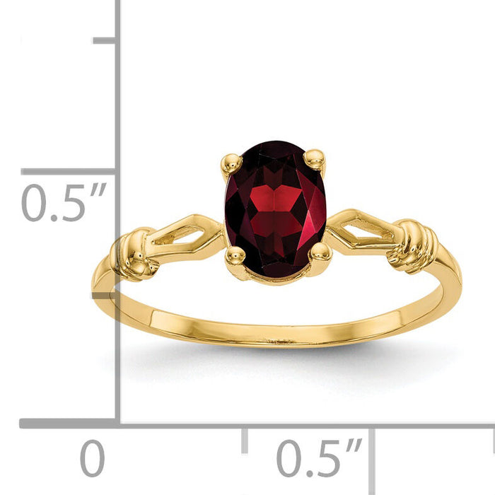 14k 7x5mm Oval Garnet ring-Y4654GA