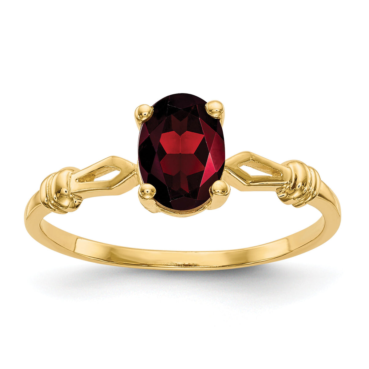 14k 7x5mm Oval Garnet ring-Y4654GA
