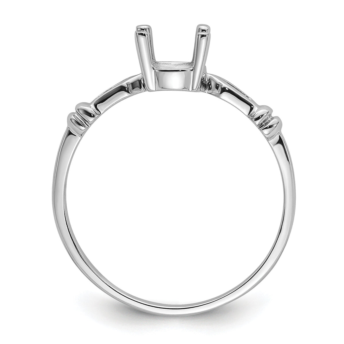 14k White Gold 7x5mm Oval Gemstone Ring Mounting-Y4655