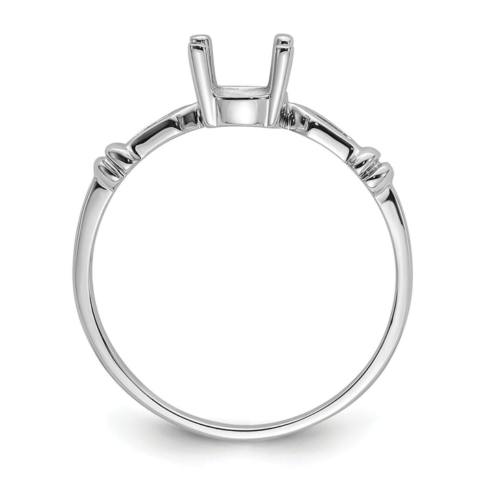 14k White Gold 7x5mm Oval Gemstone Ring Mounting-Y4655
