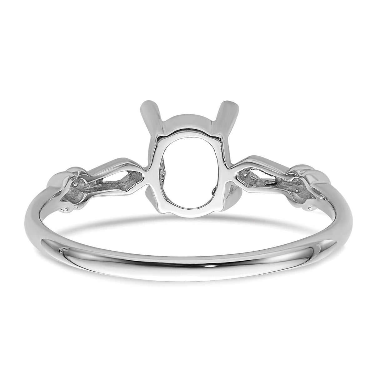 14k White Gold 7x5mm Oval Gemstone Ring Mounting-Y4655