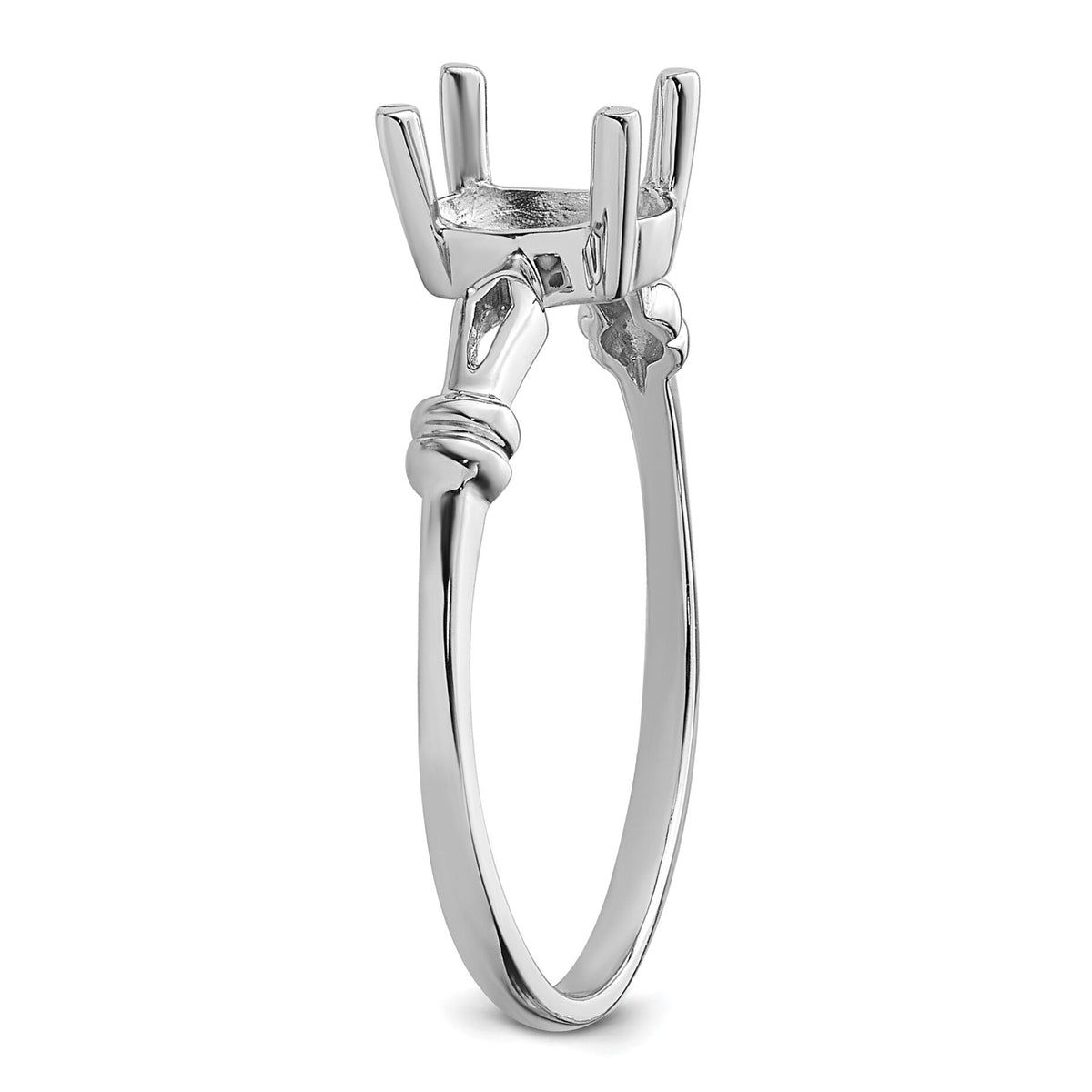 14k White Gold 7x5mm Oval Gemstone Ring Mounting-Y4655