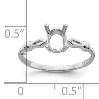 14k White Gold 7x5mm Oval Gemstone Ring Mounting-Y4655