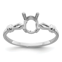 14k White Gold 7x5mm Oval Gemstone Ring Mounting-Y4655
