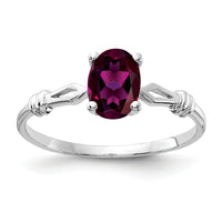 14k White Gold 7x5mm Oval Rhodolite Garnet ring-Y4655RG
