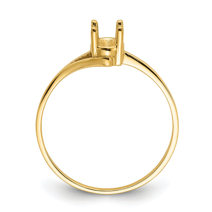 14k 6x4mm Oval Gemstone Ring Mounting-Y4659
