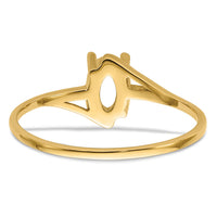 14k 6x4mm Oval Gemstone Ring Mounting-Y4659