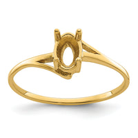 14k 6x4mm Oval Gemstone Ring Mounting-Y4659