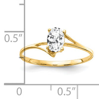 14k 6x4mm Oval Cubic Zirconia ring-Y4659CZ
