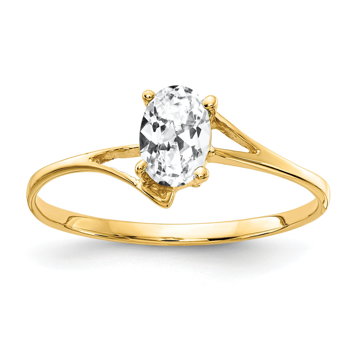 14k 6x4mm Oval Cubic Zirconia ring-Y4659CZ