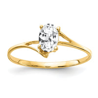 14k 6x4mm Oval Cubic Zirconia ring-Y4659CZ