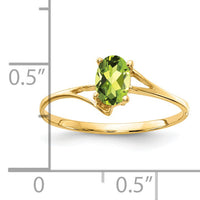 14k 6x4mm Oval Peridot ring-Y4659PE