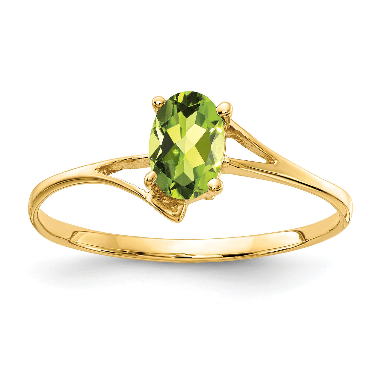 14k 6x4mm Oval Peridot ring-Y4659PE