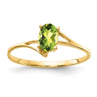 14k 6x4mm Oval Peridot ring-Y4659PE