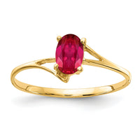 14k 6x4mm Oval Ruby ring-Y4659R