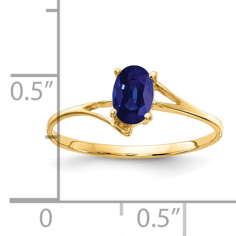14k 6x4mm Oval Sapphire ring-Y4659S