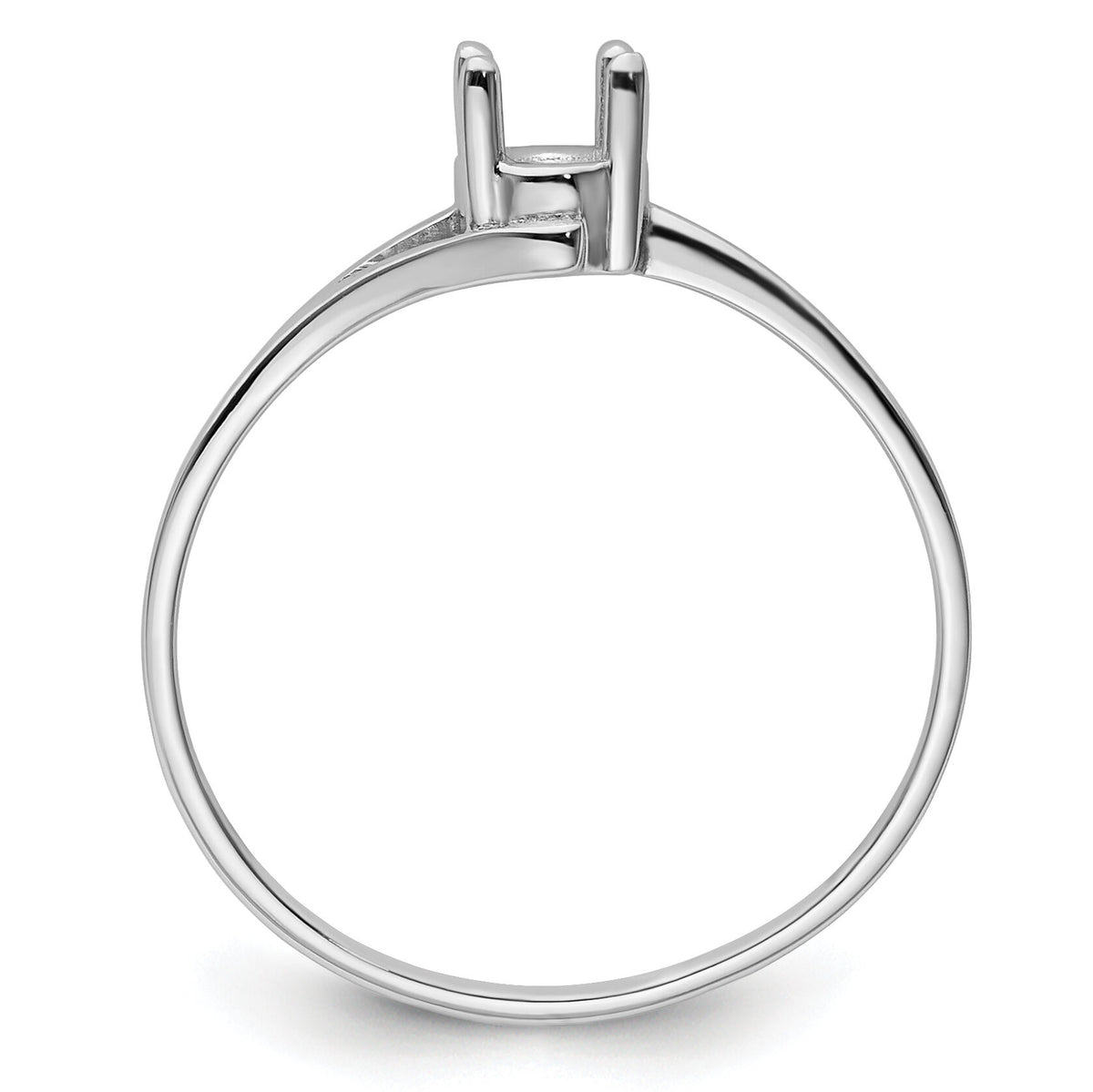 14k White Gold 6x4mm Oval Gemstone Ring Mounting-Y4660