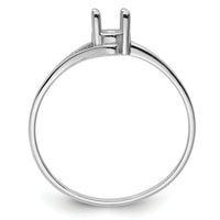 14k White Gold 6x4mm Oval Gemstone Ring Mounting-Y4660