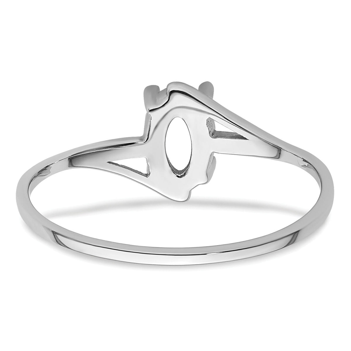 14k White Gold 6x4mm Oval Gemstone Ring Mounting-Y4660