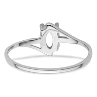 14k White Gold 6x4mm Oval Gemstone Ring Mounting-Y4660