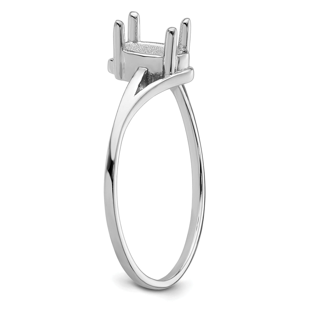 14k White Gold 6x4mm Oval Gemstone Ring Mounting-Y4660