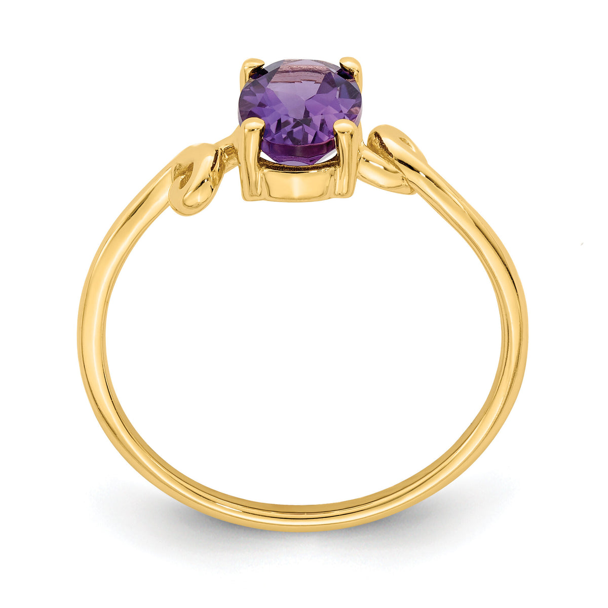 14k 7x5mm Oval Amethyst ring-Y4663AM