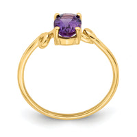 14k 7x5mm Oval Amethyst ring-Y4663AM