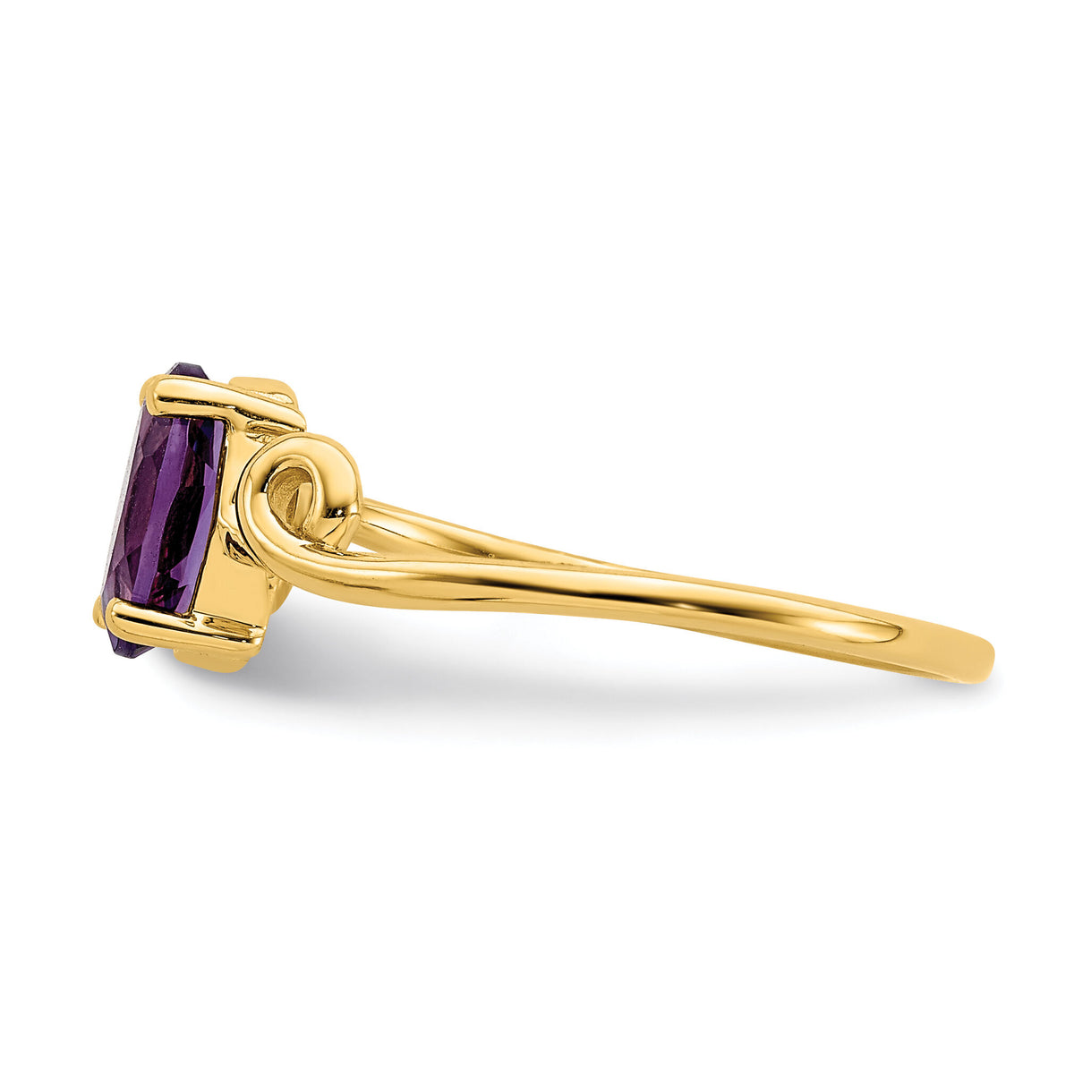 14k 7x5mm Oval Amethyst ring-Y4663AM