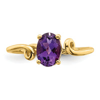 14k 7x5mm Oval Amethyst ring-Y4663AM