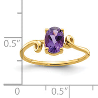 14k 7x5mm Oval Amethyst ring-Y4663AM