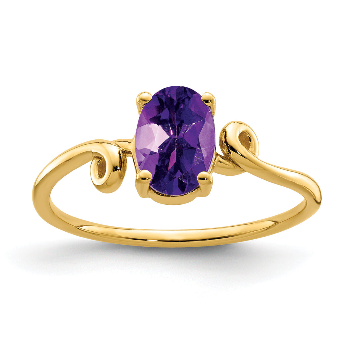 14k 7x5mm Oval Amethyst ring-Y4663AM