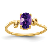 14k 7x5mm Oval Amethyst ring-Y4663AM
