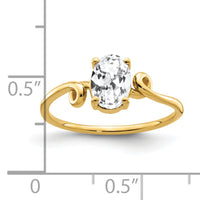 14k 7x5mm Oval Cubic Zirconia ring-Y4663CZ