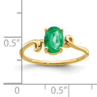 14k 7x5mm Oval Emerald ring-Y4663E